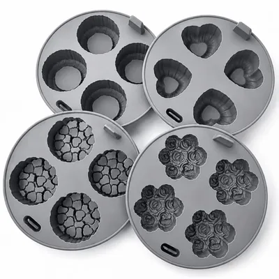 4er-Set Silikon-Backformen Ø19 cm für Heißluftfritteuse und Ofen