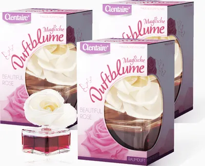 Produktbild von CLENTAIRE Duftblumen 3 x 75ml Beautiful Rose 3er Pack sinnlicher Raumduft