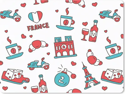 Produktbild von MuchoWow® Mauspad Mousepad Muster - Frankreich - Flagge 23x19 cm - Mousepads - Maus Mat - Pad - Mausunterlage - Schreibtischunterlage - Mauspad