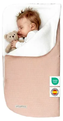Produktbild von Einschlagdecke für Babyschale im Winter | 2-in-1 Fußsack (92x46 cm) & Decke (92x92 cm) | Weiche Baumwolle für Babyschale, Kinderwagen & Babybett