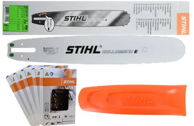 Produktbild von Stihl Schneidgarnitur Führungsschiene 30030006811 E 37cm 1,6mm+5 Stihl Vollmeißelketten 36390000062+Schwertschutz 9174