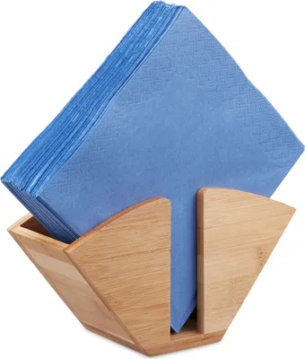 Obrázek produktu pro Držák na ubrousky Relaxdays ze dřeva, držák na kávové filtry z bambusu, hranatý stojan na ubrousky, VxŠxH: 11 x 20 x 7,5 cm, přírodní