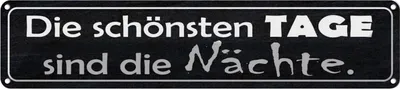 Produktbild von vianmo Blechschild 10x46 cm die schönsten Tage sind Nächte Dekoration Spruch Zitat