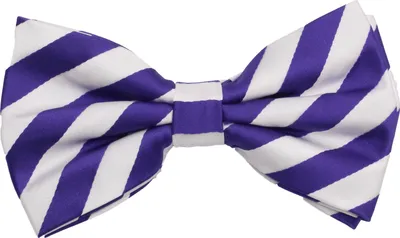 Produktbild von Fabio Farini - 1 Stück Herren Streifen Fliegen - Männer Querbinder Vorgebunden Bowtie Streifen - Violett/Weiß