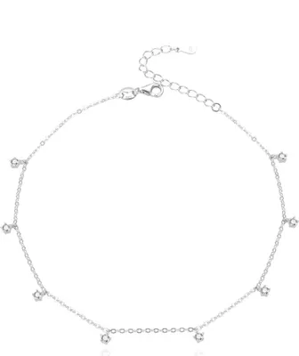 Image de Beau bracelet de cheville en argent avec zirconium AGN33
