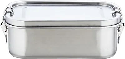 Imagen del producto de Recipiente para alimentos, fiambrera de acero inoxidable con compartimentos, metal (2200 ml)