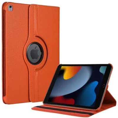 Image de Coque pour iPad 10,2 Pouces (7/8/9ème Génération, 2019/2020/2021) Etui Rotatif 360° Multi-Angle Orange