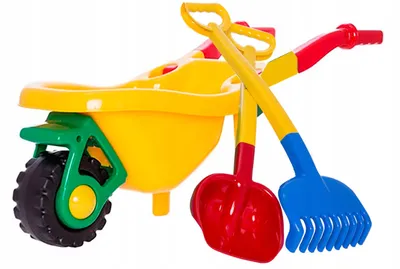 Produktbild von Hemar Große Gelbe Sandkasten-Schubkarre Mit Schaufel Und Rechen