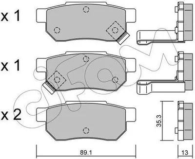 Produktbild von CIFAM Bremsbeläge Satz Hinten Bremsklötze für HONDA CIVIC VI Fastback (MA, MB) 822-170-1