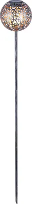 Produktbild von Dehner Solarstab Luanda, Kugelleuchte, Lichtfarbe warmweiß, Ø 16 cm, Höhe 120 cm, Metall / Kunststoff, silber / kupfer