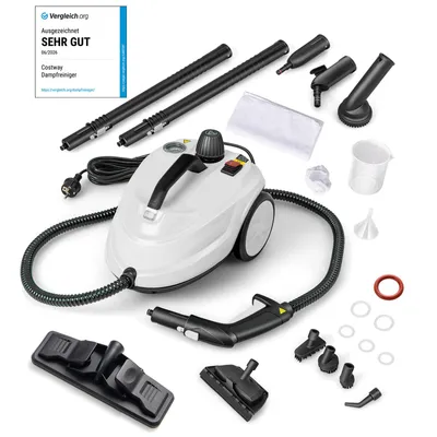 Produktbild von COSTWAY Dampfreiniger 2000W für 108 m², 5 bar Dampfdruck , Temperatur bis 160℃, 1,8L Tank, 8 Min. Aufheizzeit, Dampfgeräte mit 13 Zubehör & Netzkabel