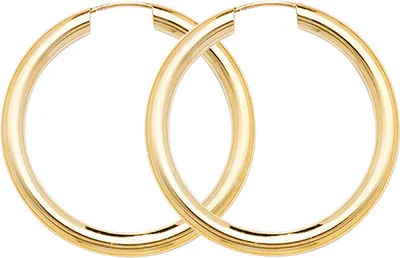Image de Boucles d'Oreilles Créoles Femme Or 375/1000 - 25mm; TRS15709MM25