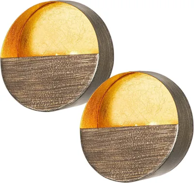 Produktbild von Set aus 2 dekorativen Metall-Wandleuchtern in Gold, 16,5 cm