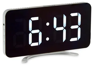Immagine prodotto di Orologio da tavolo digitale a specchio bianco ABS (15,7 x 7,7 x 1,5 cm)