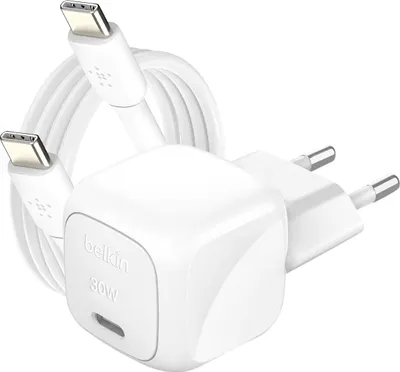 Produktbild von Belkin BOOST Charge USB-C/USB-C 30WLad.PD,ws+Kab.WCA008kq1MWH-B6