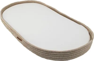 Image de Panier a langer tressé avec matelas Naturel 43x80x6 cm