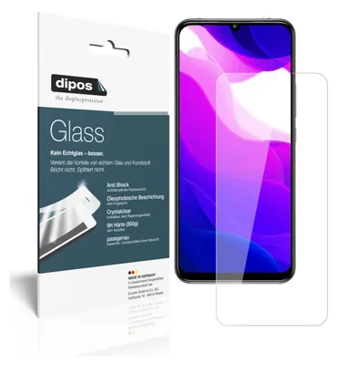 Produktbild von 2x Schutzfolie für Xiaomi Mi 10 Lite 5G - Anti-Shock 9H Folie dipos Glass Kunststoffglas (1x Vorderseite + 1x Rückseite)