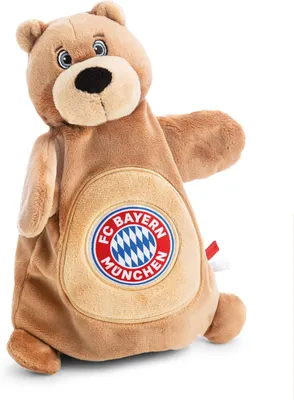 Produktbild von NICI Schmusetuch Handpuppe FC Bayern MÜNCHEN Berni 2in1 26x25cm - braun - Kuscheltuch für Babys & Kleinkinder, Baby Kuscheltier Schnuffeltuch für Mädchen & Jungen - 63175