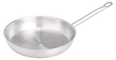 Productafbeelding van Koekenpan 28 cm - Roestvrij staal met aluminium bodem - Geschikt voor inductie - Ovenbestendig tot 260 °C - Zilver