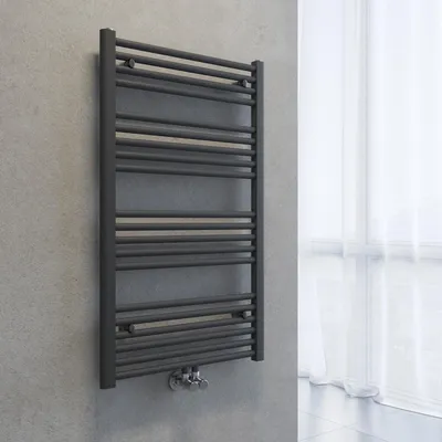 Obrázok produktu pre SONNI, radiátor na uteráky, sušič uterákov, 1000 x 600 mm, antracitová farba, vykurovanie teplou vodou, bez vykurovacieho telesa