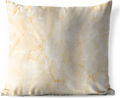 Produktbild von MuchoWow® Outdoor Kissen - Marmor - Gelb - Weiß - 45x45 cm - Wetterfest - Lounge Kissen - Fotokissen - Dekoratives Kissen