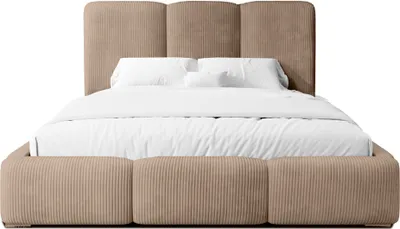 Produktbild von FEDVE Polsterbett Doppelbett Walmer Schlafzimmer Bett Bettkasten Matratze H3 180x200 cm Braun (Lincoln 17)