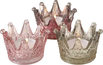Produktbild von Krone Teelichthalter Glas Ø 8 cm Stückpreis