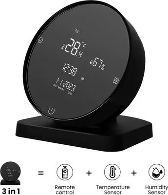 Productafbeelding van Slimme WiFi-temperatuur- en vochtigheidssensor met infraroodafstandsbediening. Een 2-in-1 temperatuur- en vochtigheidssensor voor bewaking op afstand
