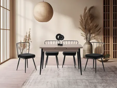 Produktbild von Skye Decor, Ay - 1185, Leichter Mokka, Ausziehbarer Esstisch, 120 x 75 x 70 cm, 100 % MELAMINBESCHICHTETE SPANPLATTEN