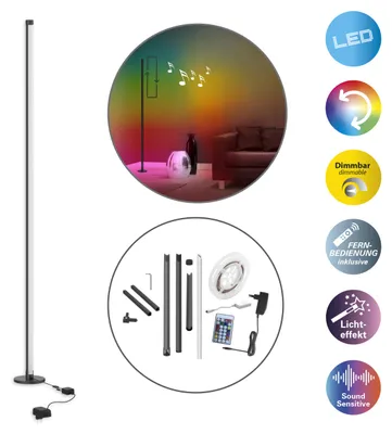 Obrázek produktu pro RGB LED stojací lampa, dálkové ovládání, stmívatelná, H 150 cm