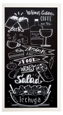 Produktbild von MG Design Kreidetafel aus Holz 50 x 100 cm - Robuste Wandtafel mit Weiß Holzrahmen, leicht abwischbare Oberfläche für Zuhause Bars & Schulen