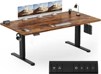 Productafbeelding van Elektrisch Bureau - Verstelbaar Werkstation - Gezond Werken - Geheugenfunctie - 200x80 cm - Bruin