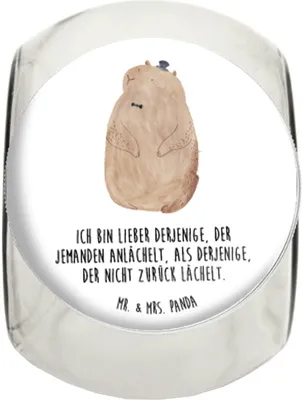 Produktbild von Mr. & Mrs. Panda Kaffeedose Murmeltier L 870ml - Weiß - Geschenk, Freundlichkeit, Bonboniere, Tiermotive, Respekt, aufbewahrungsglas, Bonbonglas, keksdose glas, Knigge