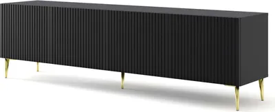 Produktbild von FURNLUX Fernsehtisch Ravenna B Schwarz Und Gold 200cm / Hauptfarbe: Schwarz / Abmessungen: 200 x 56 x 42 cm