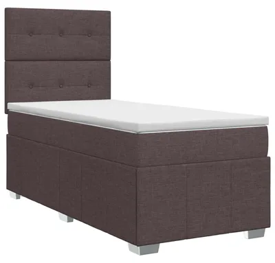 Obrázek produktu pro vidaXL Skříňová postel s matrací tmavě hnědá 90 x 200 cm látka
