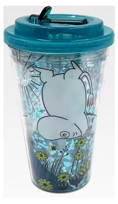 Produktbild von Doppelwandiger, bruchsicherer Becher mit Deckel und Strohhalm von Moomin