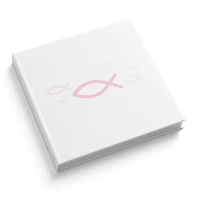 Produktbild von itenga Gästebuch "Fisch rosa" Kommunion Konfirmation Taufe 120 Seiten 21 x 21 cm