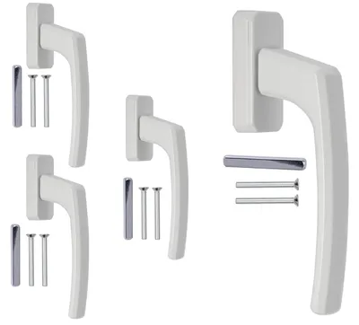 Produktbild von Aluminium Fenstergriffe (4 Stück) Weiß ergonomisch