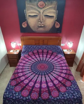 Productafbeelding van Wandtekening Mandala, kleurrijk - 230 x 140 cm en 220 x 210 cm