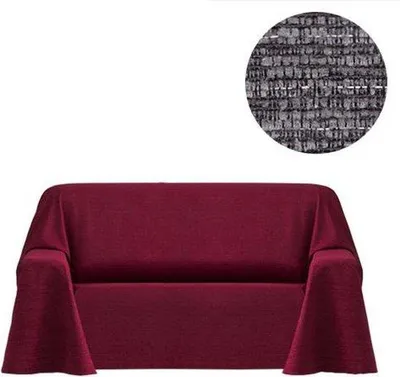 Image de Unyqoos® : Couverture-plaid pour canapé – Protection et décoration pour canapé, largeur 240–270 cm, couleur gris, composition : 25 % coton, 35 %.polyacrylique, 40 % polyester, lavable à 30°C