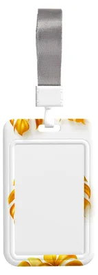 Imagen del producto de Funda de identificación de plástico duro con motivos de hojas de palmera doradas, ideal para enfermeras y para uso en oficinas