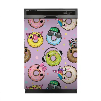 Produktbild von Magnete Dekorative 60x80 cm Küche Magnetmatte Spülmaschine - niedlich Cartoon Donuts