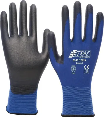 Produktbild von Nitras Handschuhe Skin blau / schwarz Gr. 9 - 6240-9
