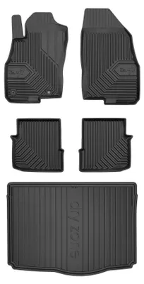 Produktbild von Gummimatten + Kofferraumwanne für Fiat Punto EVO 2009-2012 (Schrägheck) – Schwarz, passgenau – Wielganizator