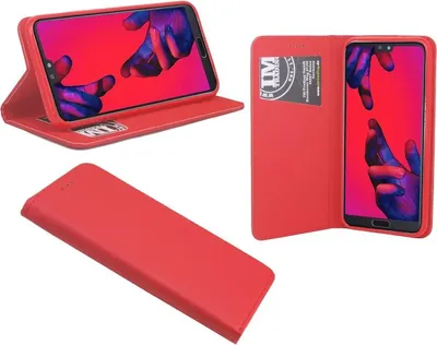 Produktbild von Huawei P20 Pro Handyhülle Tasche Flip Case Smartphone Schutzhülle Rot