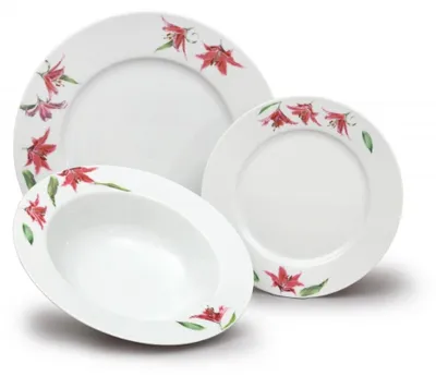 Produktbild von Thun 1794 Tellerset, tschechisches Porzellan, Lilie, 18 d., Porzellan Thun