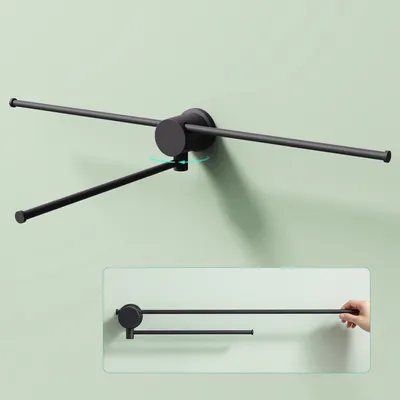 Produktbild von Mai & Mai Handtuchhalter ohne Bohren, 360° schwenkbar,  Schwarz Tavrin-08
