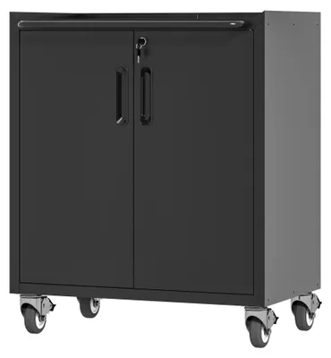 Produktbild von Schwerlast-Garagenschrank aus Metall mit Rollen šC Standregal aus Stahl, 75 ¡Á 42 ¡Á 88 cm, mit Rollen & Schloss šC universal fš¹r Garage, Bš¹ro, Keller, Werkstatt (Montage erforderlich)