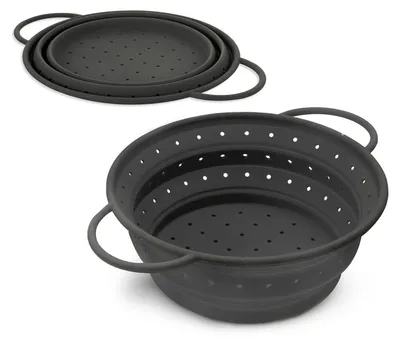 Produktbild von Silikon-Sieb faltbar, 20 cm, grau, platzsparend, für die Küche