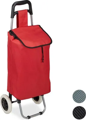 Produktbild von Famanu Einkaufstrolley klappbar - abnehmbare Tasche 28 l - rot